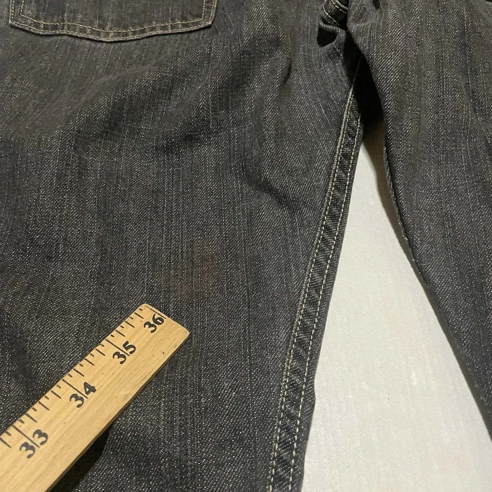 Levi's 514 Slim Straight Jeans Men's 36 X 31 Black Charcoal Denim Made Mexico